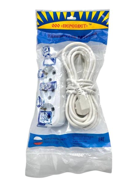 Удлинитель ПЕРЕСВЕТ 3 гн.*7м С/З (15 шт) ПВС 3*0.75