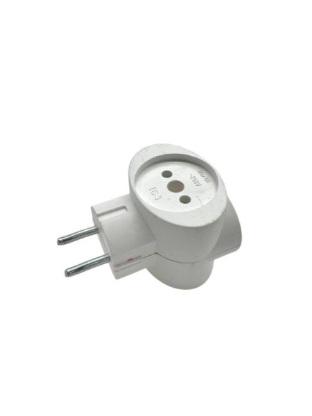 Тройник Веллконт ТС-3 Кубик квадрат. белый 16А (50)