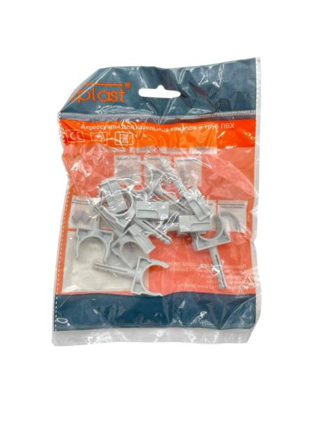 Клипса с дюбелем 20 мм серая (10/500)(цена за 1 штуку)