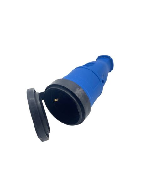 Гнездо Rubber Blue брызгозащенное  с заземлением (10/100)