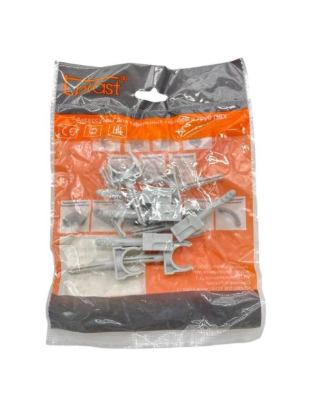 Клипса с дюбелем 16 мм серая (10 мин./500)(цена за 1 штуку)