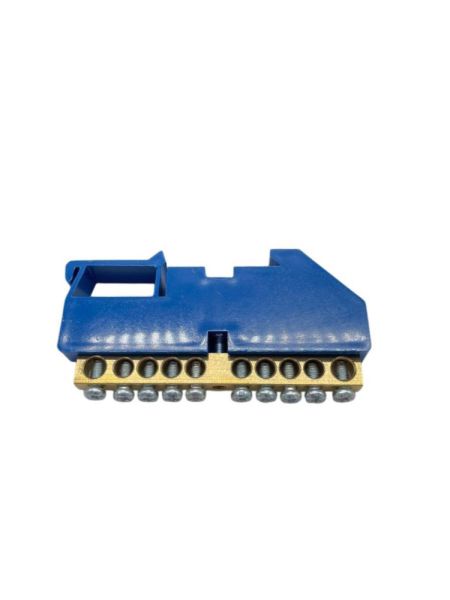 Нулевая Шина на DIN-рейку 10 отверстий лат.синий (20/500)