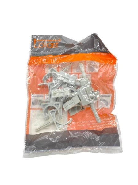 Клипса с дюбелем 25 мм серая (10/500)(цена за 1 штуку)