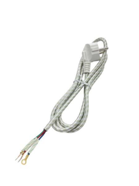 Шнур для утюга S-Евро в тканев.оплетке 1.5 м с клем.( 25/300)